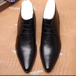 Elegantes Botas de Tobillo con Cordones para Hombre, de Cuero Genuino, con Diseño de Parches, Antideslizantes y Resistentes, para Otoño/Invierno - Product Image 5