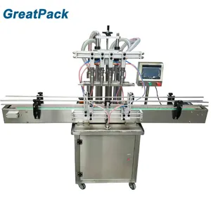 Máquina de enchimento líquido automático de 5 litros, alta viscosidade, 4 cabeças, máquina de enchimento líquido