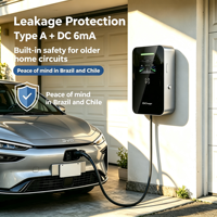 Caricatore EV AC da 7 a 22kW Montato a Parete con Corrente Regolabile Intelligente per Uso Domestico e Commerciale, Garanzia di 18 Mesi, OEM