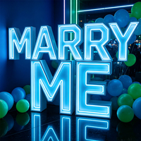 Letras acrílicas de neón grandes Oh Baby para decoración de interiores, letrero LED programable personalizado, luz de neón Marry Me, suministros para fiestas y bodas