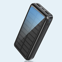 Nouveaux produits technologiques 2026, logo OEM, ODM, grande capacité portable 20000mAh, double USB avec lumière LED, banques d'alimentation solaires