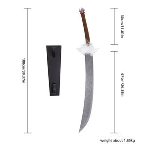 Réplique de katana Jujutsu Kaisen Toji Fushiguro Split <span class=keywords><strong>Soul</strong></span> - Lame gravée de 100 cm avec décor en plumes et support en bois - Product Image 6