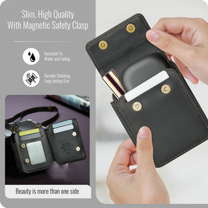 Funda Cartera Universal de Cuero CaseMe Z Flip con Correa Cruzada, Protector de Tarjetas RFID para Samsung <span class=keywords><strong>Buds</strong></span> 3 <span class=keywords><strong>2</strong></span> FE, Bolsa, Caja, Mini Bolsos - Product Image 2