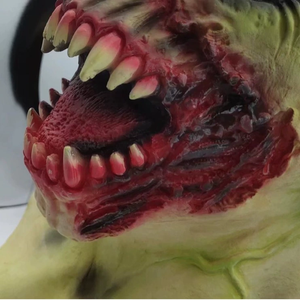Máscaras de Halloween, Máscara de Demonio Verde Aterrador, Cubrecabezas de Látex, Accesorios de Maquillaje, Máscara Facial Terrificante - Product Image 4