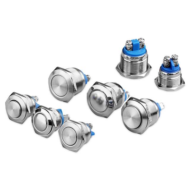 Switch Manufacturer Screw Pin 8/10/12/16/19/22mm Metal Latching/resetting Waterproof Push Button Switch