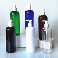 Bouteille en plastique transparente de 100 ml, 300 ml, 4 oz, 12 oz, type Boston Round, avec pompe, pour savon liquide, lotion, shampoing