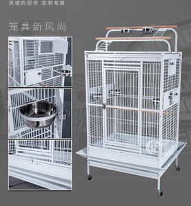 Vente de gros Cage pour perroquet à oiseaux en fer forgé extra large avec toit ouvert/fermé - Product Image 5