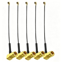 Conector SMA Macho en Ángulo Recto de 90 Grados a Conector U.FL MHF1 de 1.13mm 1.37mm, Cable de Antena Micro Coaxial para Antena Inalámbrica WiFi