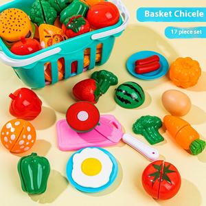 Precios al por Mayor Set de Juego de Cocina para Cortar Frutas y Verduras de Plástico <span class=keywords><strong>Che</strong></span> <span class=keywords><strong>Che</strong></span> Le Cesta de Tarta para Niñas que Aman Cocinar - Product Image 6