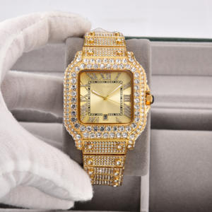 Reloj de Hombre Cuadrado con Cristales Estilo Hip-Hop, Último Modelo 2026, con Esfera Roja, Verde, Azul, Morada, Blanca y Negra - Product Image 5