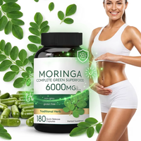 Kapsul Ekstrak Daun Moringa OEM untuk Perut Rata, Harga Produsen, Suplemen Penambah Energi, Vegan, Kapsul Moringa Murni