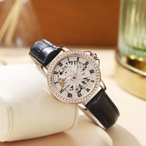 Retro-style minimalist luxury skeletonized women's watch niche waterproof high-value steel strap watch - Product Image 3