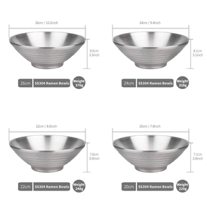 Tazones de <span class=keywords><strong>Ramen</strong></span> Japoneses de Acero Inoxidable Aptos para Lavavajillas, Tazones para Servir Pasta Pho, Tazones para Sopa de Fideos - Product Image 2