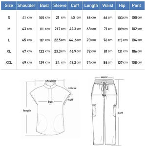 Conjuntos de Uniformes Médicos Personalizados 42393, Azul Marino, Estilo Jogger, Blusas de Satén para Mujer, Manga Corta, Traje Médico de Verano - Product Image 6