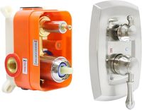 Kit de robinetterie de douche thermostatique 4 fonctions en laiton massif, mitigeur mural pour baignoire, contrôle de l'eau, surface polie