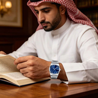 Montre personnalisée à faible MOQ, sans marque, ensemble de montres de luxe pour hommes avec chiffres arabes, montre de marque supérieure de haute qualité, offres spéciales pour hommes