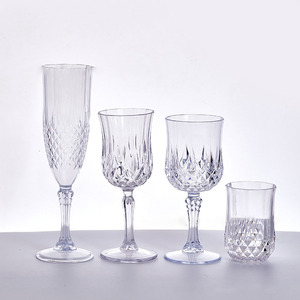 <span class=keywords><strong>Verre</strong></span> <span class=keywords><strong>à</strong></span> <span class=keywords><strong>vin</strong></span> vintage <span class=keywords><strong>en</strong></span> <span class=keywords><strong>plastique</strong></span> avec motif diamant gaufré pour <span class=keywords><strong>vin</strong></span> rouge, champagne, jus et autres boissons - Product Image 2