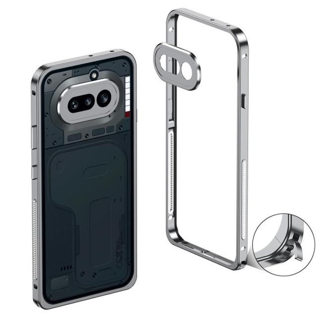 Futuristic Design for Nothing Phone 4a Metal Frame Heat Dissipation Phone Case with Camera Guard Ring