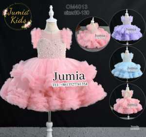 Abito da principessa in Tulle gonfio con perline <span class=keywords><strong>rosa</strong></span> Outong per ragazze di lusso con volant abito da festa per il matrimonio di compleanno - Product Image 6
