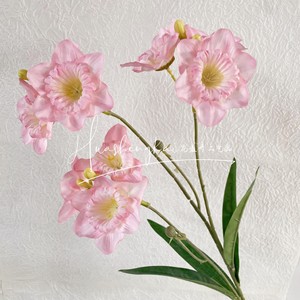 Bouquet de fleurs artificielles roses en soie, haute simulation, décoration de mariage - Product Image 1