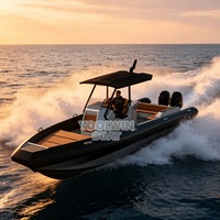 Bateau semi-rigide SP990 pour sports nautiques de loisirs, coque en V profond, aluminium, 33 pieds, type RIB RHIB, avec deux moteurs hors-bord