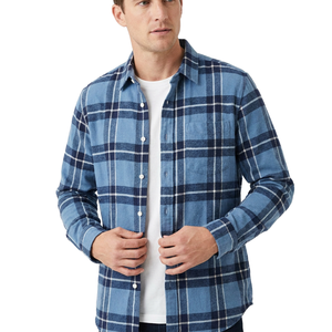 Camisa de Franela a Cuadros de Diseño para Hombre, 100% Algodón, Manga Larga, Ropa de Trabajo Vintage de Alta Calidad, Fabricante OEM con Logotipo Personalizado XUCHANG - Product Image 3