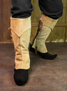 Vintage Medieval Steampunk cuero sintético medio CHAPS pierna <span class=keywords><strong>polaina</strong></span> zapato polainas botas cubre Cavalier renacimiento disfraz accesorio - Product Image 5
