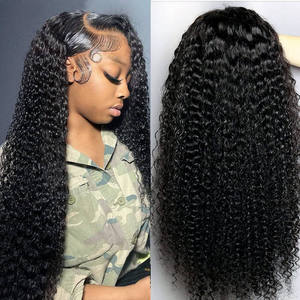 Parrucche SDD Double Drawn Water Curl in Capelli Umani Vergini Grezzi, Parrucche Bob Corto Ricci Vietnamiti con Pizzo, Fornitore di Parrucche Frontali in Pizzo Senza Colla - Product Image 1