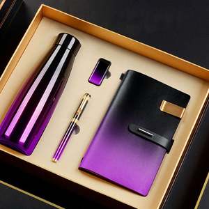 Set de Regalo de Tendencia 2025: Vaso Térmico al Vacío con Elegante Agenda y Cuaderno con Memoria USB + Bolígrafo de Madera Roja para Hombre - Product Image 3