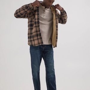 Camisas de Franela Sherpa Cálidas, Resistentes al Agua, con Botones a Presión, Forradas y con Rayas, de Manga Larga - Product Image 1