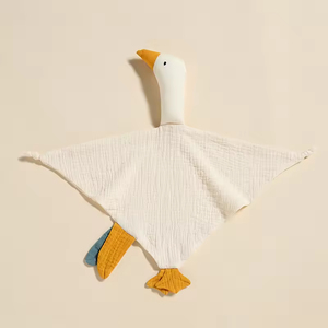 Couverture de sécurité en mousseline 100 % coton biologique pour bébé, douce, brodée, en forme d'animal, jouet d'apaisement, serviette anti-salive, super douce et en peluche, vente en gros - Product Image 6