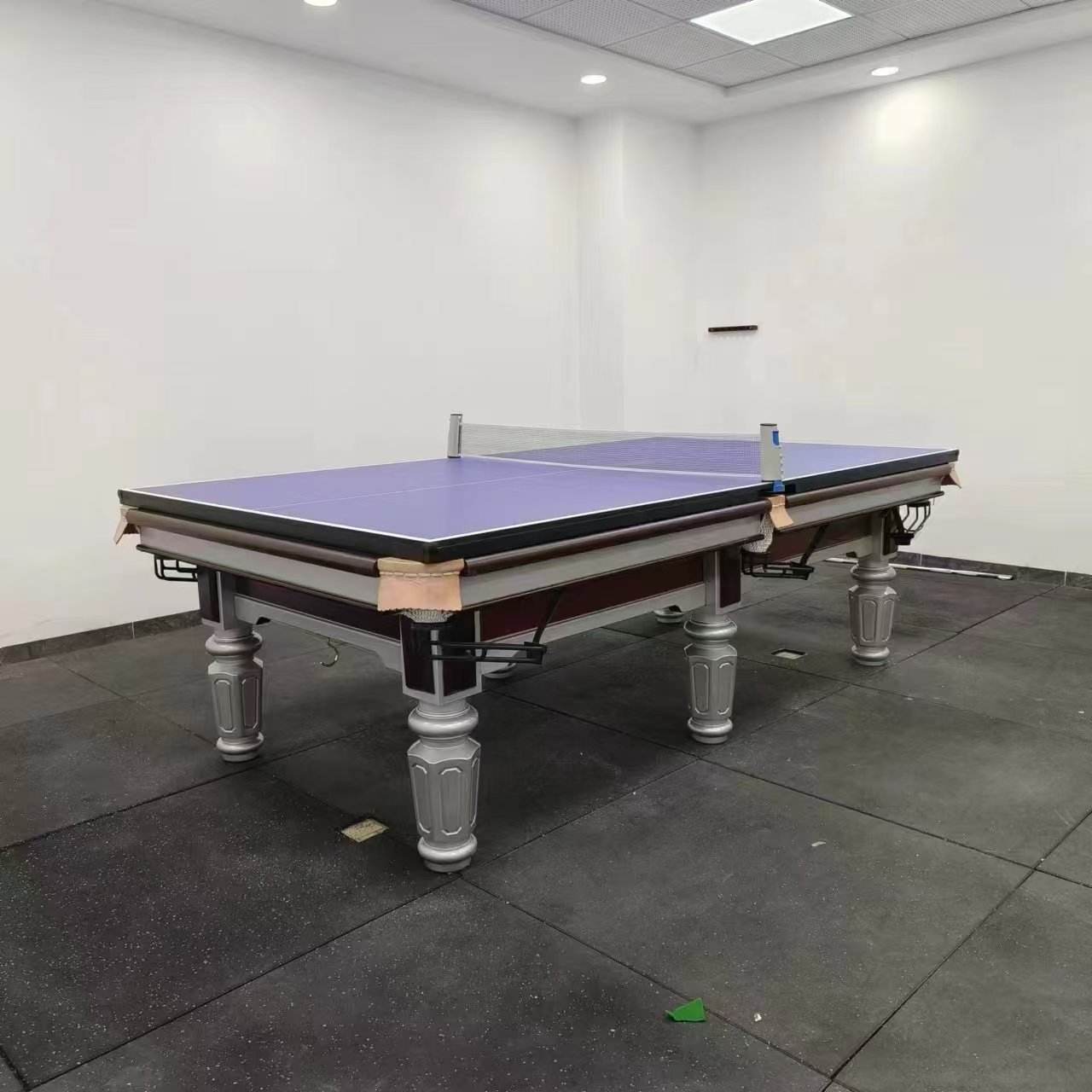 Table de billard deux en un avec pieds argentés