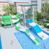 Simulateur de surf Flow Rider commercial avec toboggan aquatique, piscine à vagues artificielles pour parc aquatique