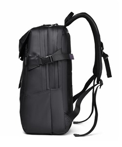 17.3" Large Waterproof Eco-Friendly PU Leather Film Softback <b>Laptop</b> <b>Backpack</b> Arcuate Shoulder Strap Zipper Closure for Business - Product Image 3