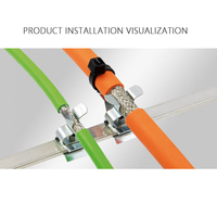 PFSZ/TSC Collier de blindage en acier pour barre omnibus 10*3, borne de terre double semi-circulaire, collier de câble CEM, connecteur de fil 600V 20A