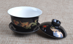 Factory Direct GRT Brand Traditional Chinese Design Red Gold Dragon Ceramic Covered Kung Fu <b>Tea</b> <b>Set</b> Cup Porcelain Fujian Origin - Product Image 3