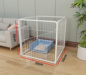 Pagar Besi untuk Hewan Peliharaan dengan Pintu, Kandang Anjing, Panel Playpen, Perakitan Mudah, Pagar Tabung Kotak 13 mm untuk Dalam & Luar Ruangan, Promo! - Product Image 3