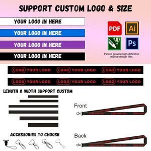 Lanière en polyester personnalisée avec logo imprimé pour les événements professionnels, les bureaux, les cadeaux promotionnels, lanières promotionnelles personnalisées - Product Image 2