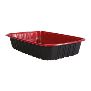 Đỏ đen <span class=keywords><strong>PP</strong></span> chất liệu lấy đi dùng một lần lò vi sóng/Salad <span class=keywords><strong>container</strong></span> thực phẩm với nắp rõ ràng và dập nổi - Product Image 5