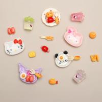 Ensemble de table et de chaises miniatures mignonnes de style dessin animé, meubles de maison de poupée, modèle de scène de jeu d'imitation, cadeau pour enfants