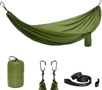 Hamac de voyage portable pour une personne, en nylon, pour la randonnée, les activités de plage, les festivals, les événements, avec sac de transport.