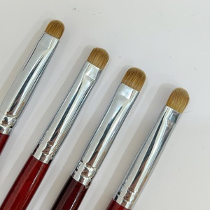 High-quality French Manicure <b>Brush</b> Double-headed Rhodium-plated Pen Redwood Handle Available for Order with Kolinsky Hair - Product Image 3