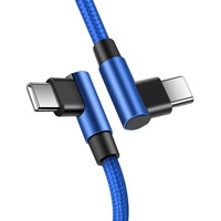 Ángulo recto 90 grados 60W 3A Cable USB C de carga rápida Tipo-c a Tipo-c Cable PD de carga rápida de USB-C para Samsung