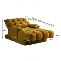 Canapé-lit de sol multifonctionnel en chenille réglable avec support de téléphone, chaise longue inclinable pour jeux, lecture et siestes – Style traditionnel