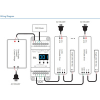 Decodificador DMX de 0-10V para Riel DIN, Decodificador de 4 Canales con Pantalla Digital Numérica, Convertidor de Atenuación DMX para Tiras de Luz RGB RGBW