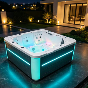 Hydropool Spa extérieur à prix usine avec LED Bluetooth luxueuses, 2 bacs de relaxation et 80 jets - Product Image 1