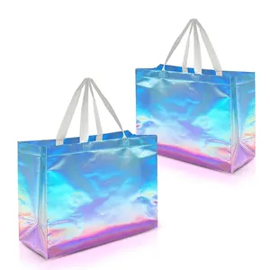 RPET Eco Foldable Promotion Wholesale Customized High Quality Non Woven Tote Bag Shine Grocery Recycled Non-Woven Shopping Bags