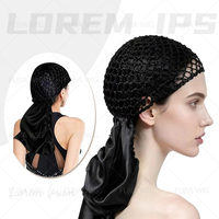 Nouveau Filet à Cheveux Réglable Caps Protecteur de Cheveux de Nuit Bigoudi Bonnet 2 en 1 Perruque en Satin Bonnet de Sommeil