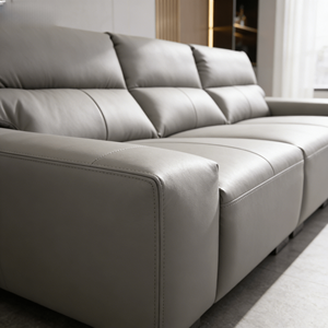 Sofá de Cuero Genuino de Diseño Urbano Minimalista para Sala de Estar, Distribución de Fuerza Uniforme, Gran Venta - Product Image 2