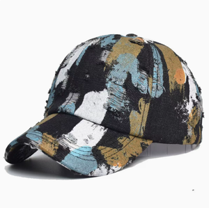Gorra de Béisbol con Efecto Desgastado y Salpicaduras de Pintura, Estilo Vintage, Ajustable, para Hombre y Mujer, Gorra Snapback Moderna - Product Image 3